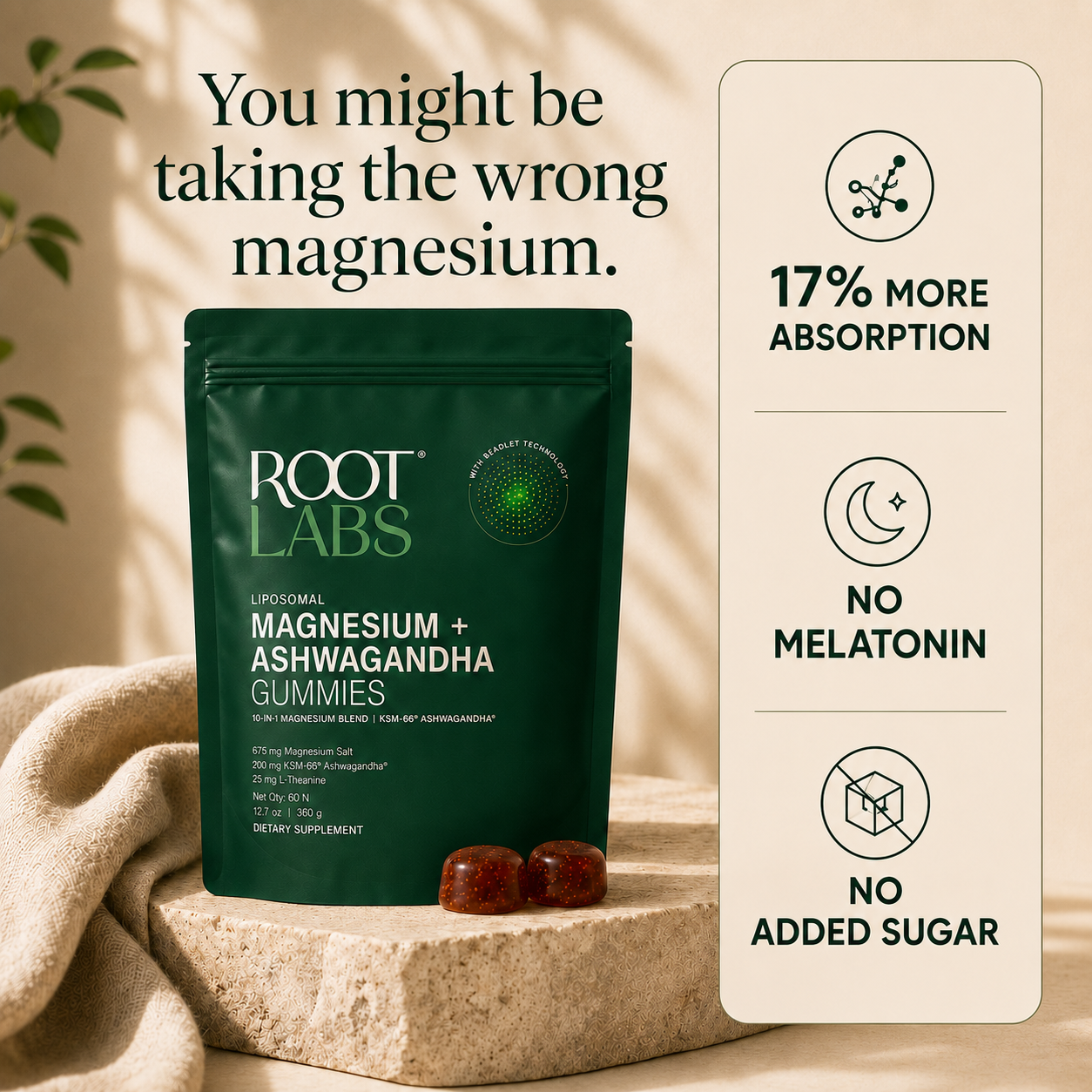 Liposomal Magnesium Glycinate Sleep Gummies — Root Labs product hero