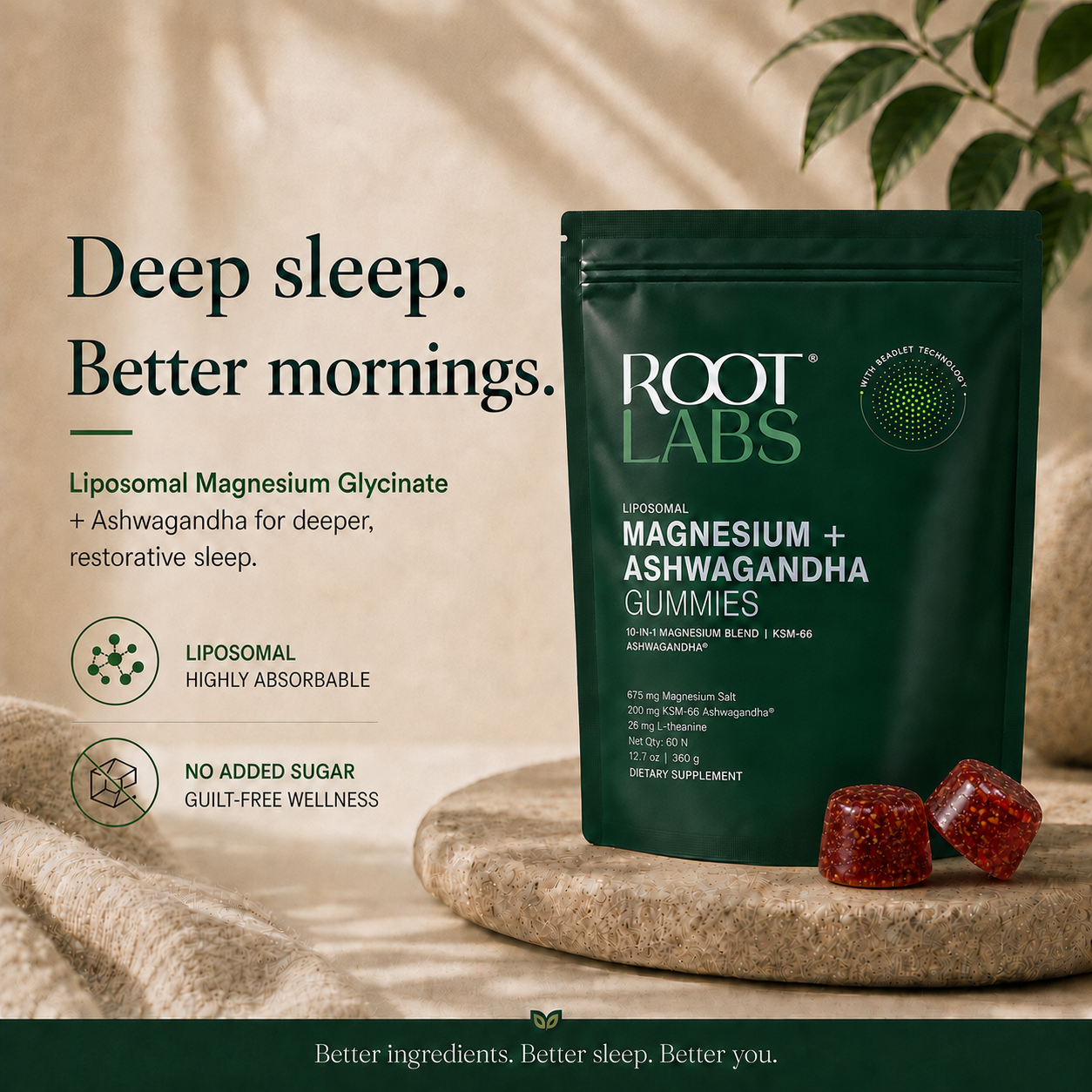 Liposomal Magnesium Glycinate Sleep Gummies — Root Labs product hero