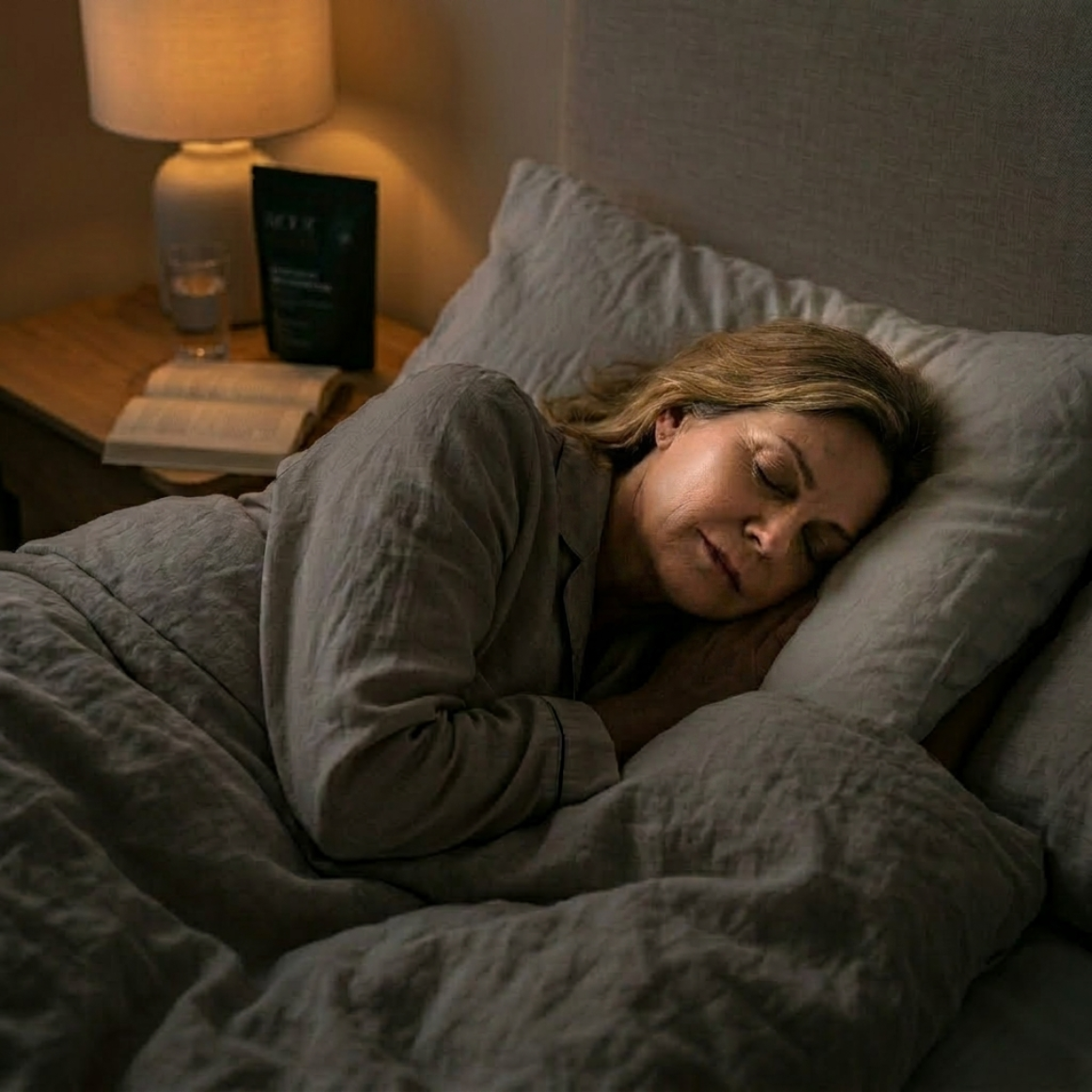 Woman sleeping peacefully at 3 AM, through the cortisol-magnesium window